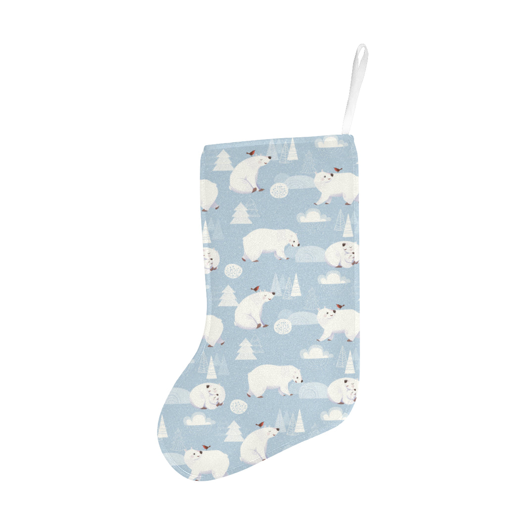 Cute polar bears Christmas decoration pattern Christmas Stocking
