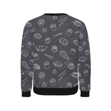 sushi pattern black background Men's Crew Neck Sweatshirt