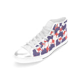 Kangaroo Australian pattern Women's High Top Canvas Shoes White