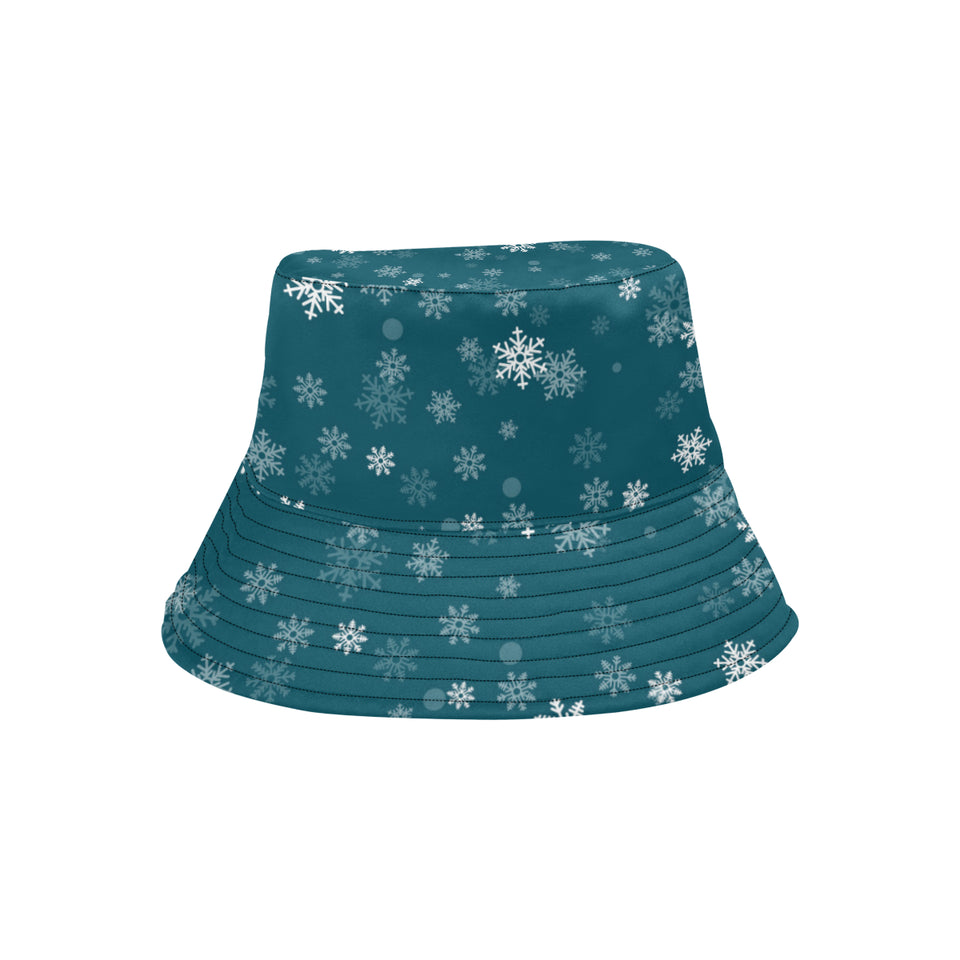 Snowflake pattern dark background Unisex Bucket Hat