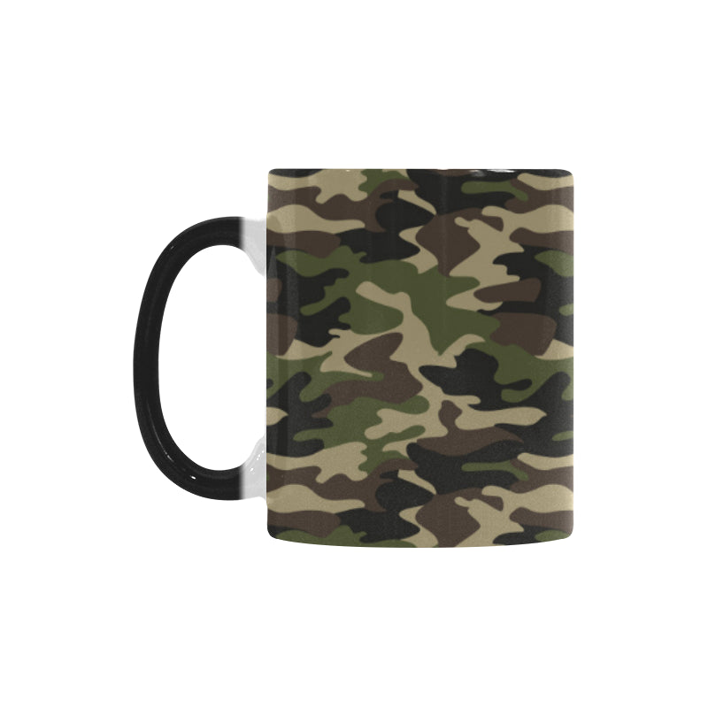 Dark Green camouflage pattern Morphing Mug Heat Changing Mug