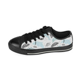Cute dolphins Childish Style pattern Men's Low Top Canvas Shoes Black