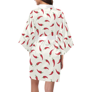 Chili peppers pattern Women's Short Kimono Robe