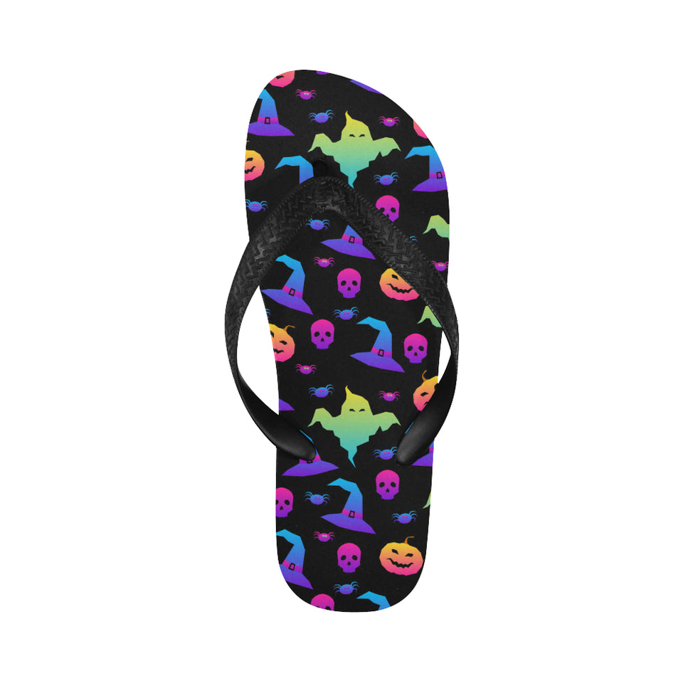 Colorful halloween background Unisex Flip Flops