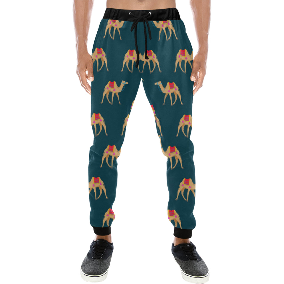 Camel pattern blue blackground Unisex Casual Sweatpants
