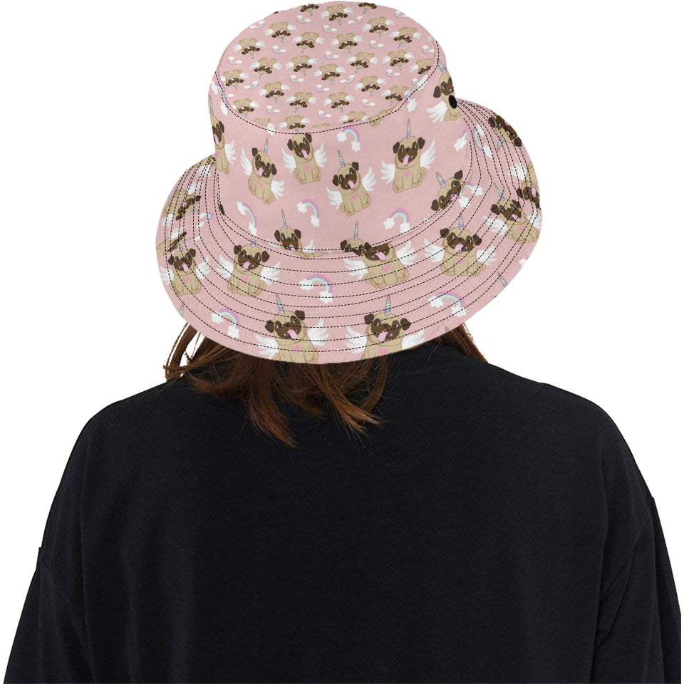 Cute unicorn pug pattern Unisex Bucket Hat