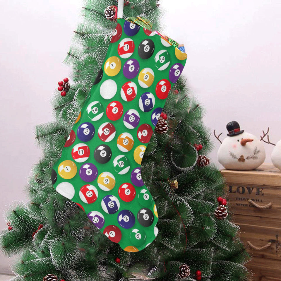 Billiard Ball Pattern Print Design 02 Christmas Stocking