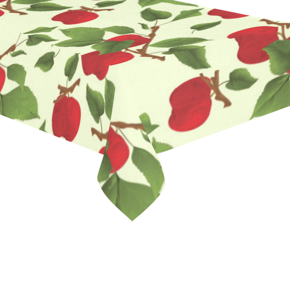 Red apples leaves pattern Tablecloth