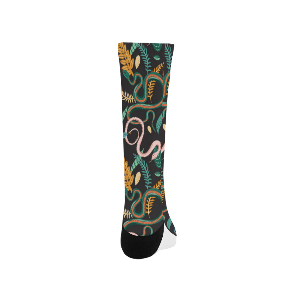 Colorful snake plant pattern Crew Socks