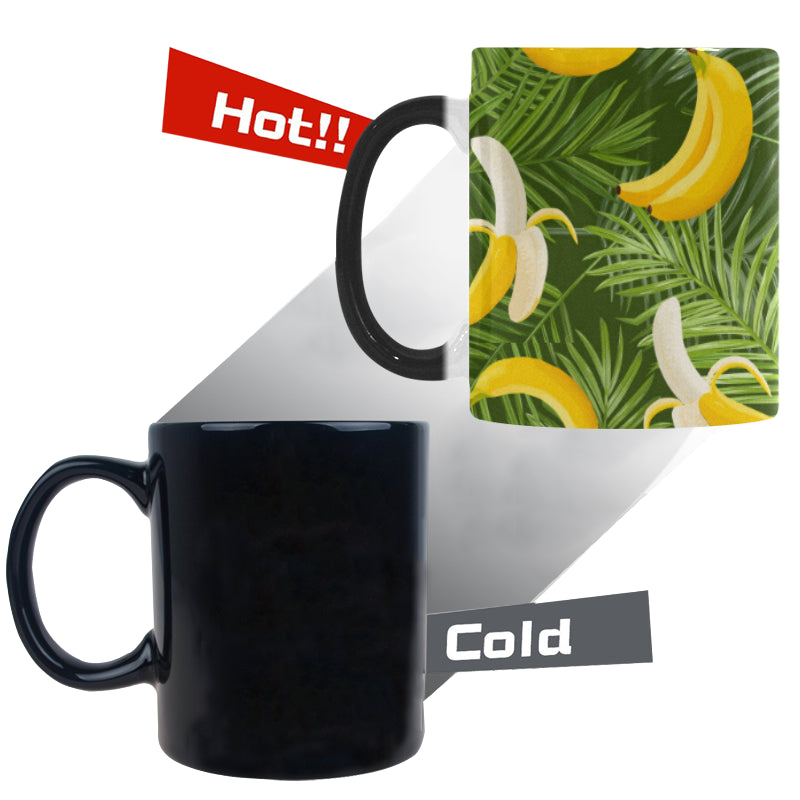 Banana Palm Leaves pattern Morphing Mug Heat Changing Mug