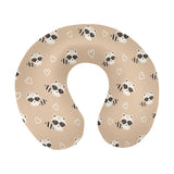 Cute raccoon heart pattern U-Shaped Travel Neck Pillow