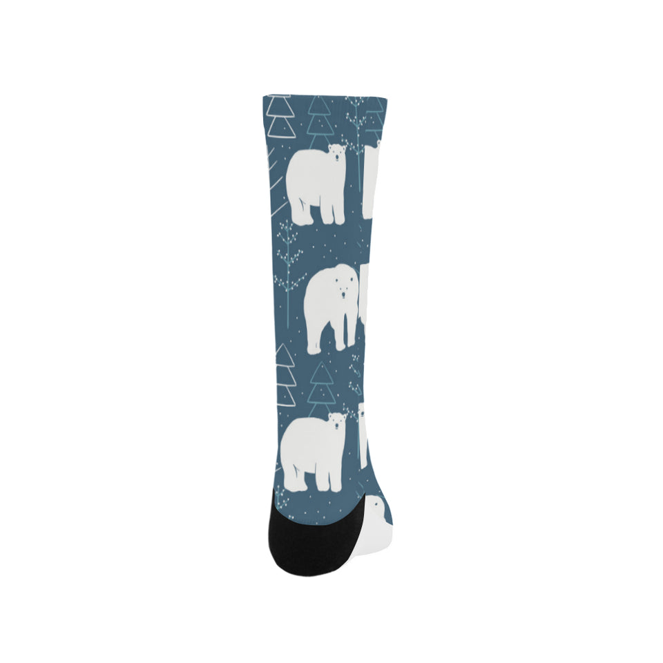 polar bear mother her child pattern Crew Socks