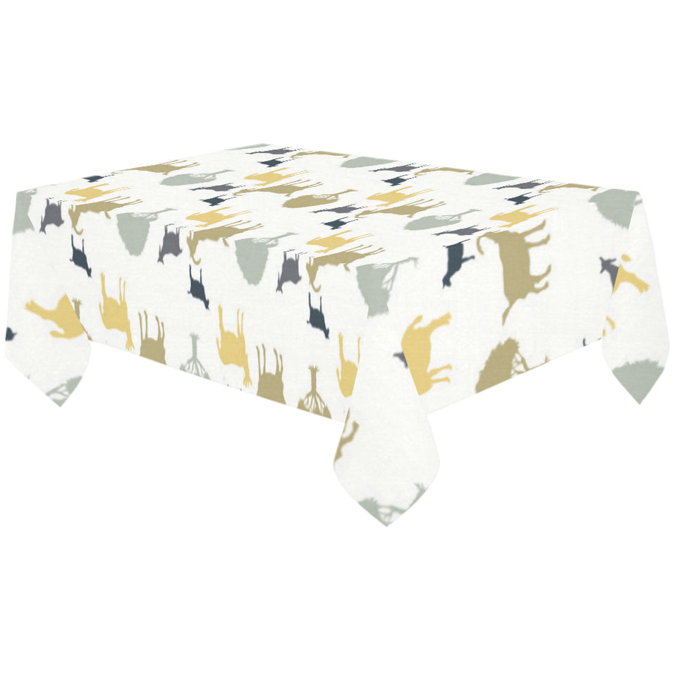 Silhouettes of goat and tree pattern Tablecloth