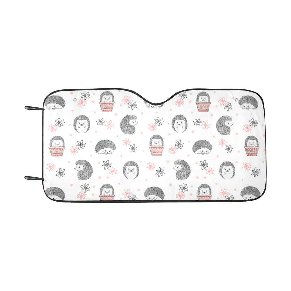 Hedgehog Pattern Print Design 02 Car Sun Shade