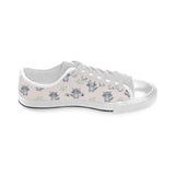 cute raccoons leaves pattern Men's Low Top Shoes White