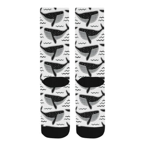 Black whale pattern Crew Socks