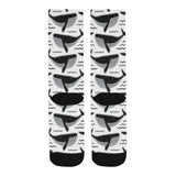 Black whale pattern Crew Socks