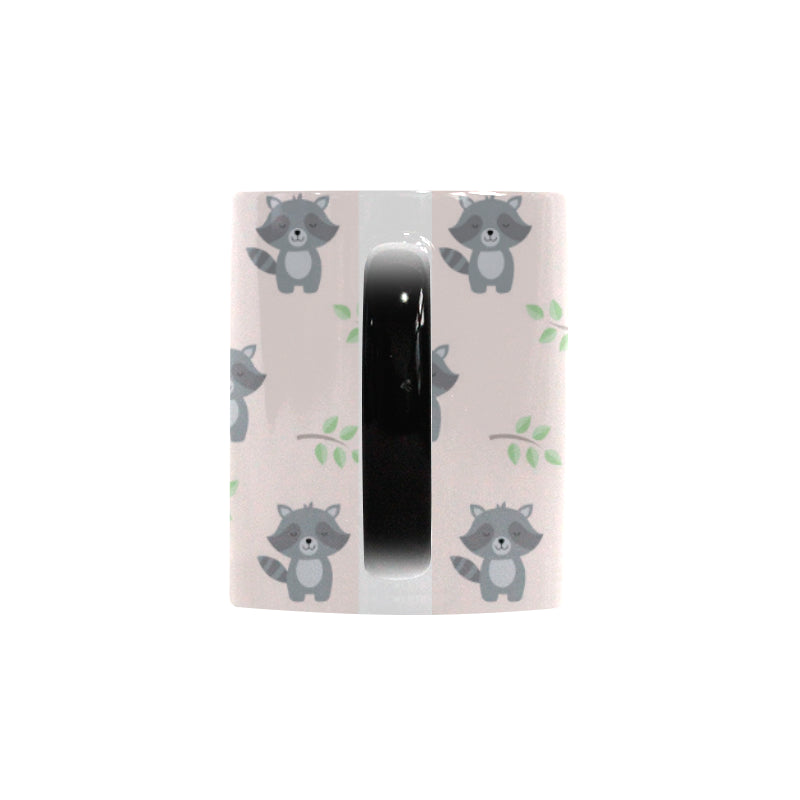 cute raccoons leaves pattern Morphing Mug Heat Changing Mug