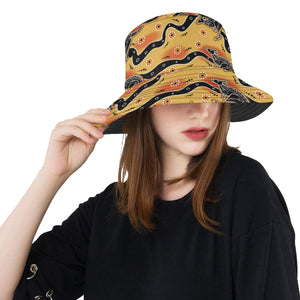 Kangaroo Australian aboriginal art pattern Unisex Bucket Hat