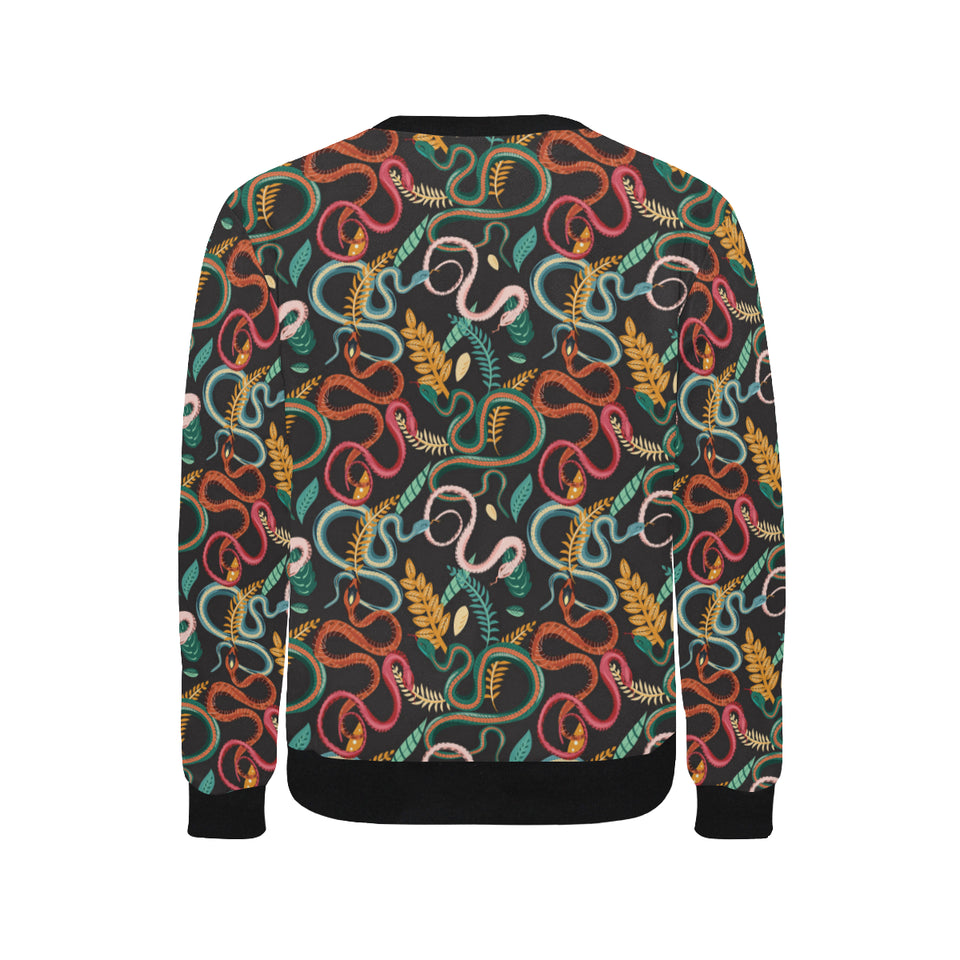 Colorful snake plant pattern Men's Crew Neck Sweatshirt