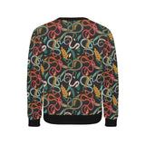 Colorful snake plant pattern Men's Crew Neck Sweatshirt
