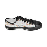 Cute Chihuahua puppie pattern Kids' Boys' Girls' Low Top Canvas Shoes Black