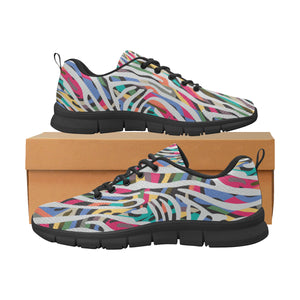 Colorful zebra skin pattern Women's Sneaker Shoes