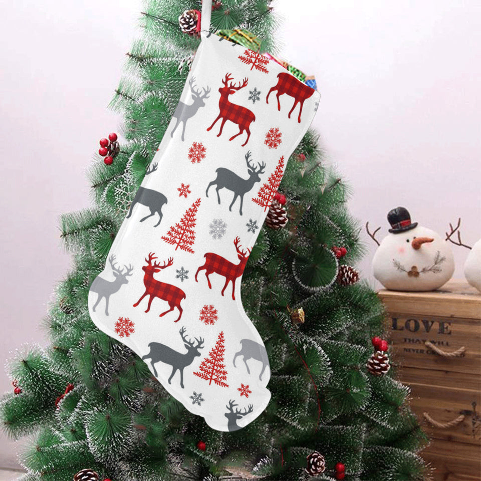 Deer tree snowflakes chrismas pattern Christmas Stocking