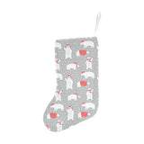 Cute polar bear christmas snow pattern Christmas Stocking