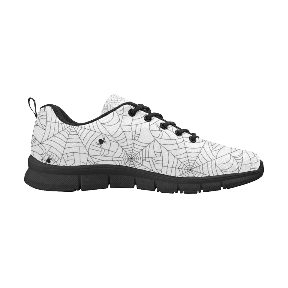 Spider web cobweb pattern white background Women's Sneaker Shoes