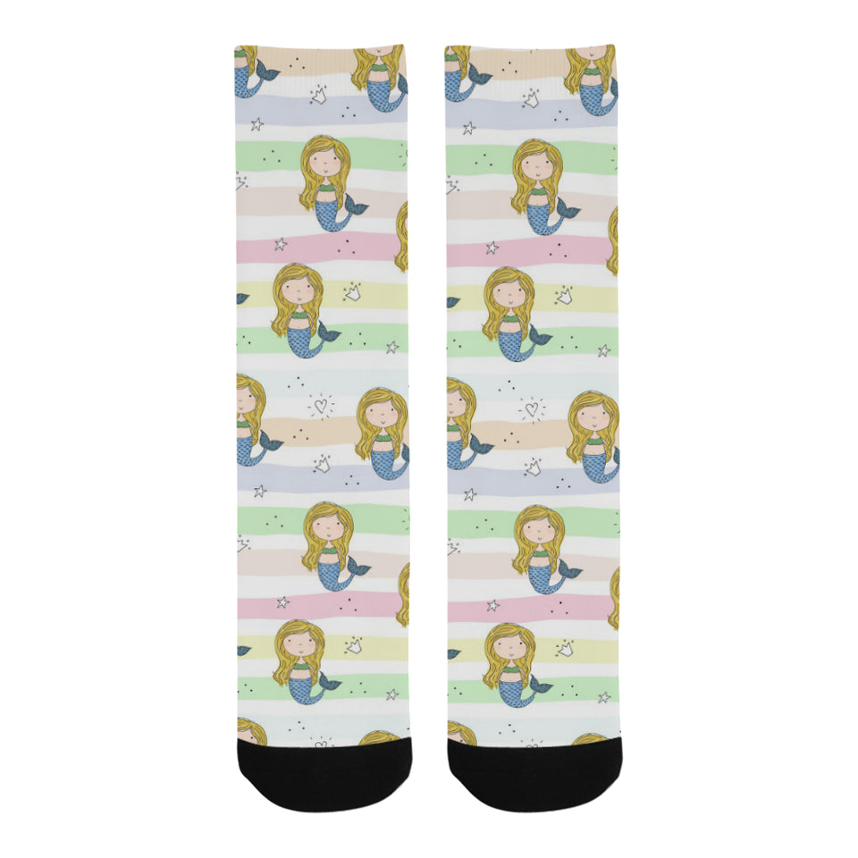 Cute hand drawn mermaid Crew Socks