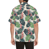 heliconia flowers, palm and monstera leaves Men's All Over Print Hawaiian Shirt