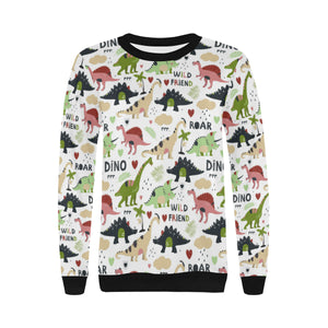 Cute dinosaurs pattern Women's Crew Neck Sweatshirt