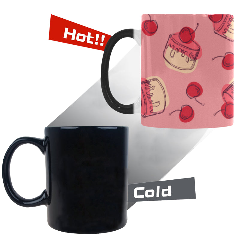 Cake cherry pattern Morphing Mug Heat Changing Mug