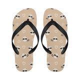 Cute raccoon heart pattern Unisex Flip Flops