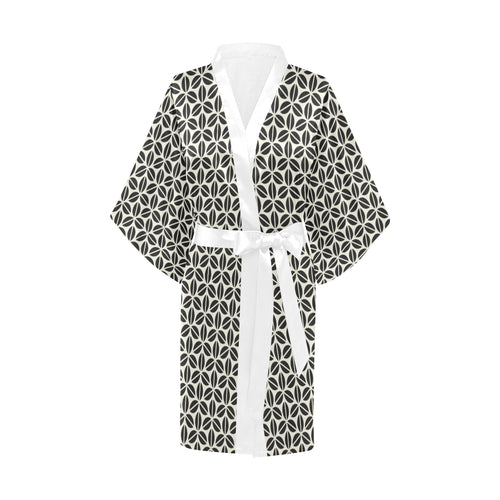 Coffee bean abstract modern pattern Women's Short Kimono Robe