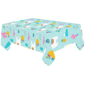 Llama alpaca cactus leaves pattern Tablecloth