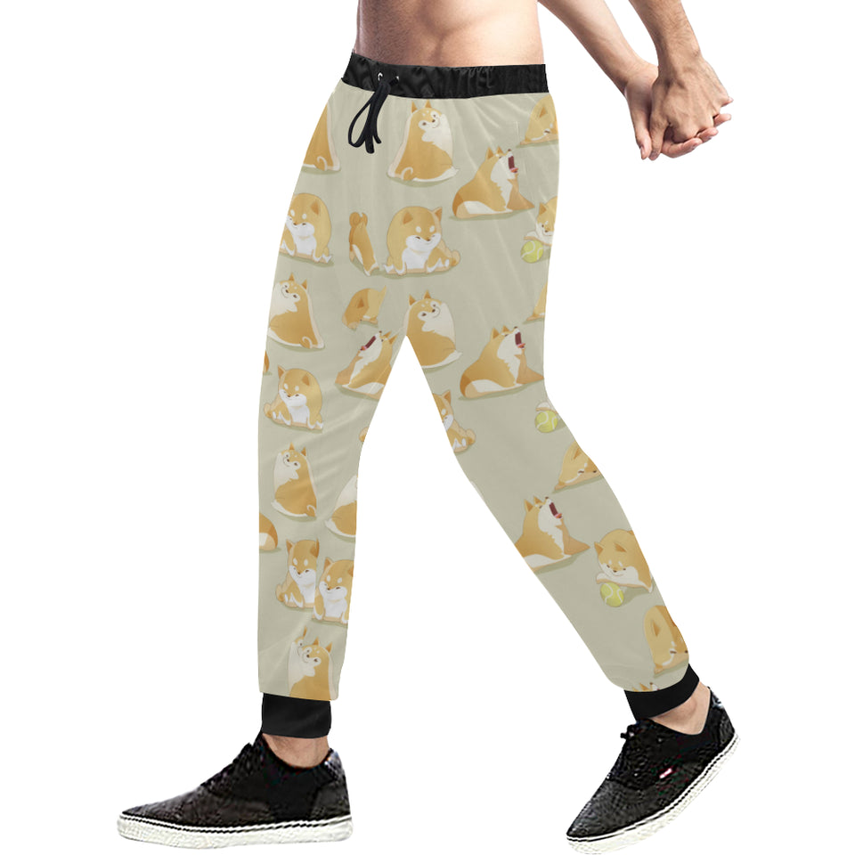 Cute fat shiba inu dog pattern Unisex Casual Sweatpants