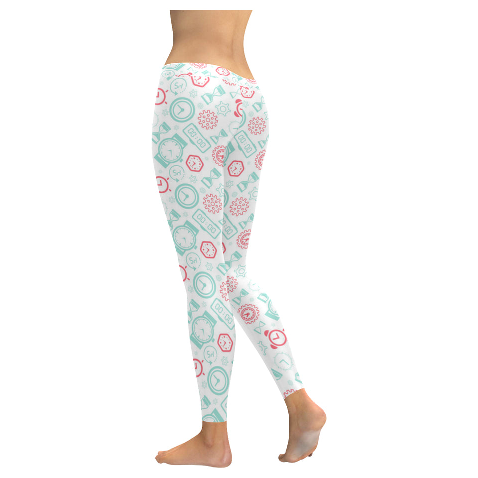 Clock time pattern blackground Women's Legging Fulfilled In US