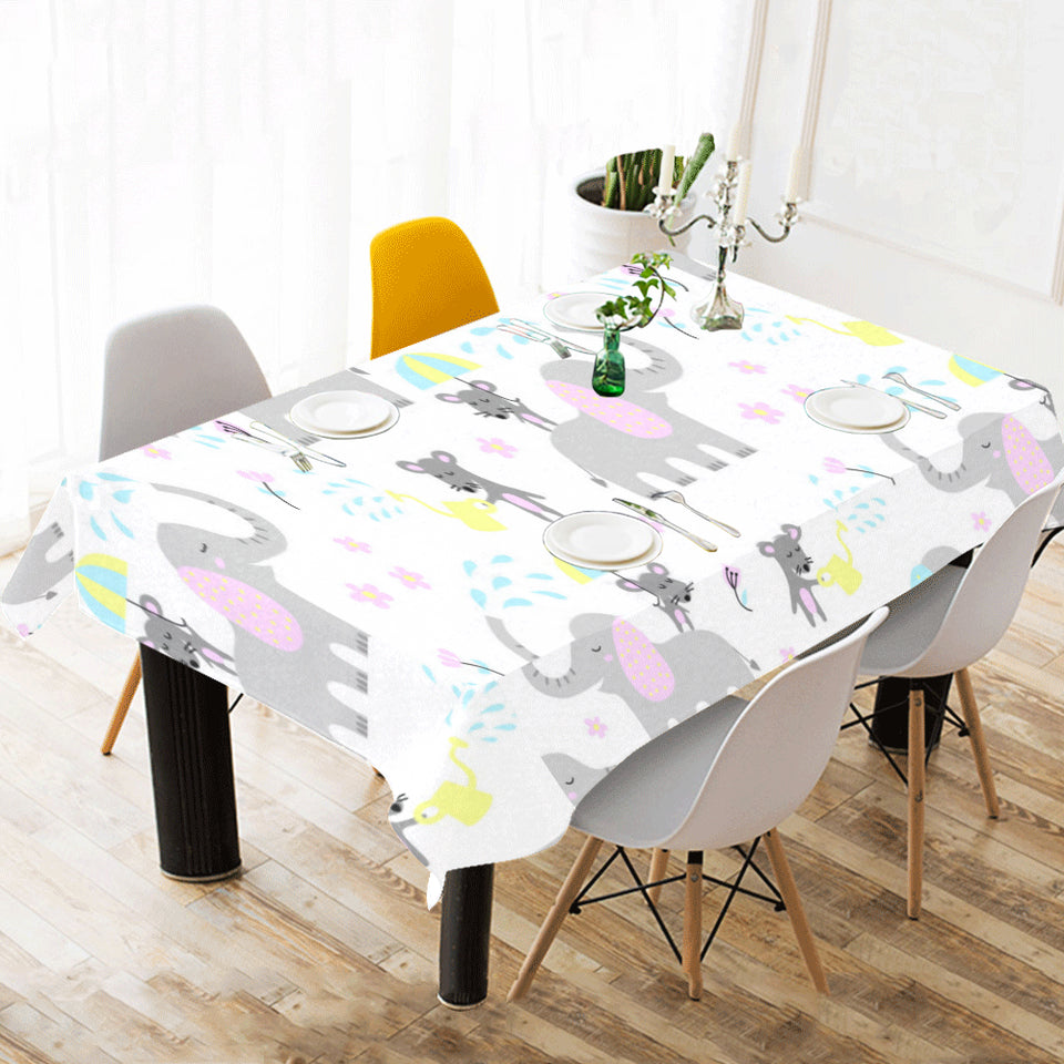 Cute elephant mouse pattern Tablecloth