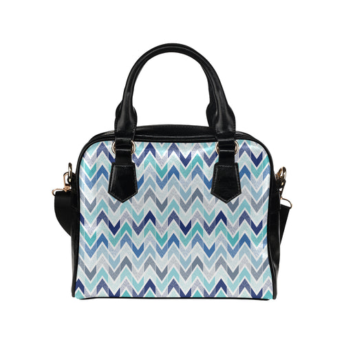 zigzag  chevron blue pattern Shoulder Handbag