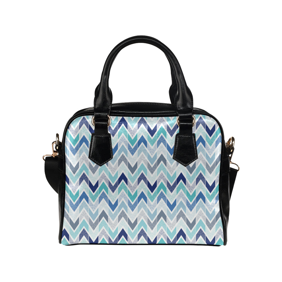 zigzag  chevron blue pattern Shoulder Handbag
