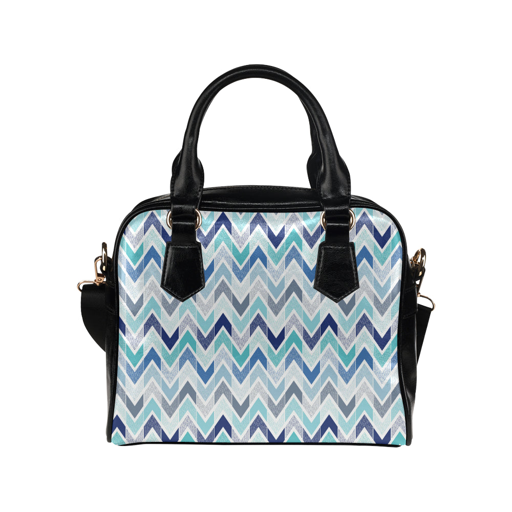 zigzag  chevron blue pattern Shoulder Handbag