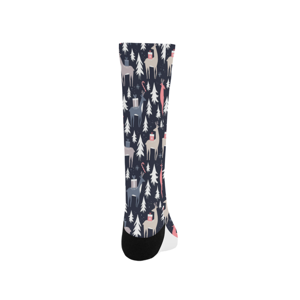 Deers Winter Christmas pattern Crew Socks
