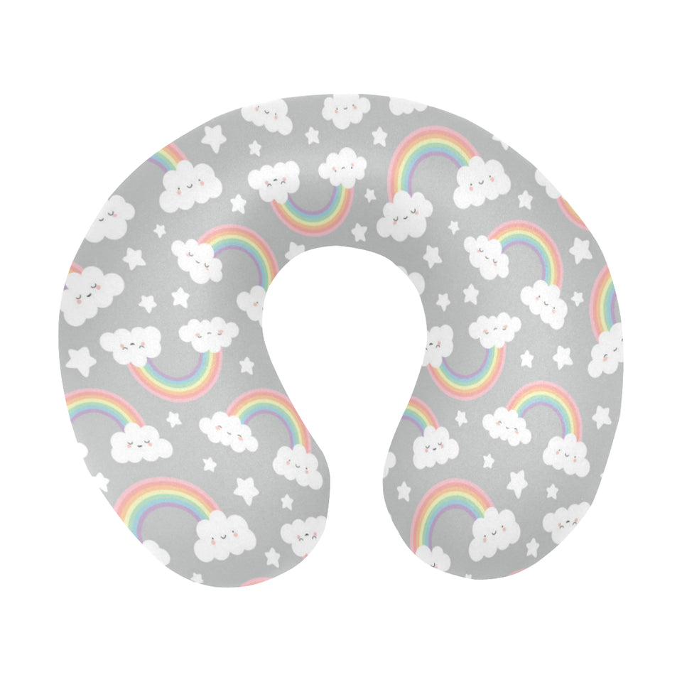 Cute rainbow clound star pattern U-Shaped Travel Neck Pillow