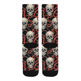 Red snake skull pattern Crew Socks