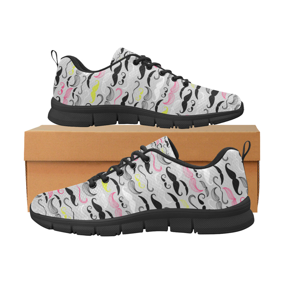 Mustache Beard Pattern Print Design 02 Men's Breathable Sneakers ( Model 055)