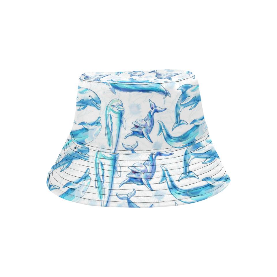 Watercolor dolphin pattern Unisex Bucket Hat