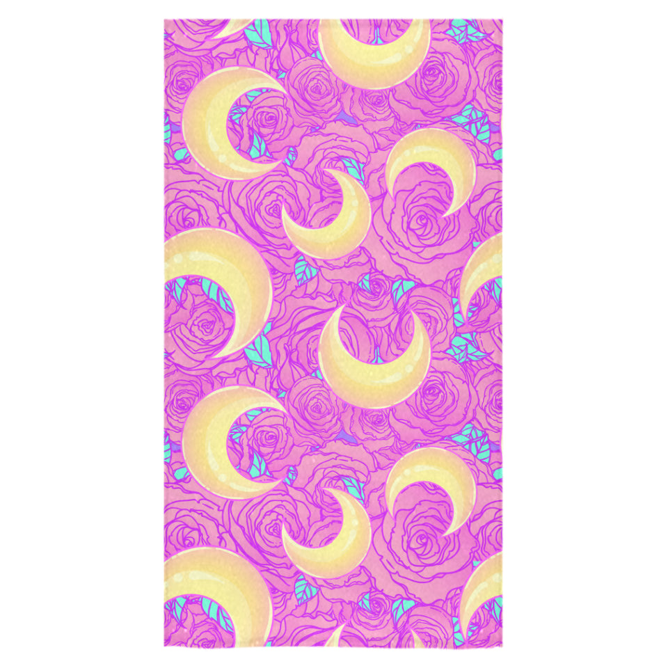 Moon pink rose background Bath Towel