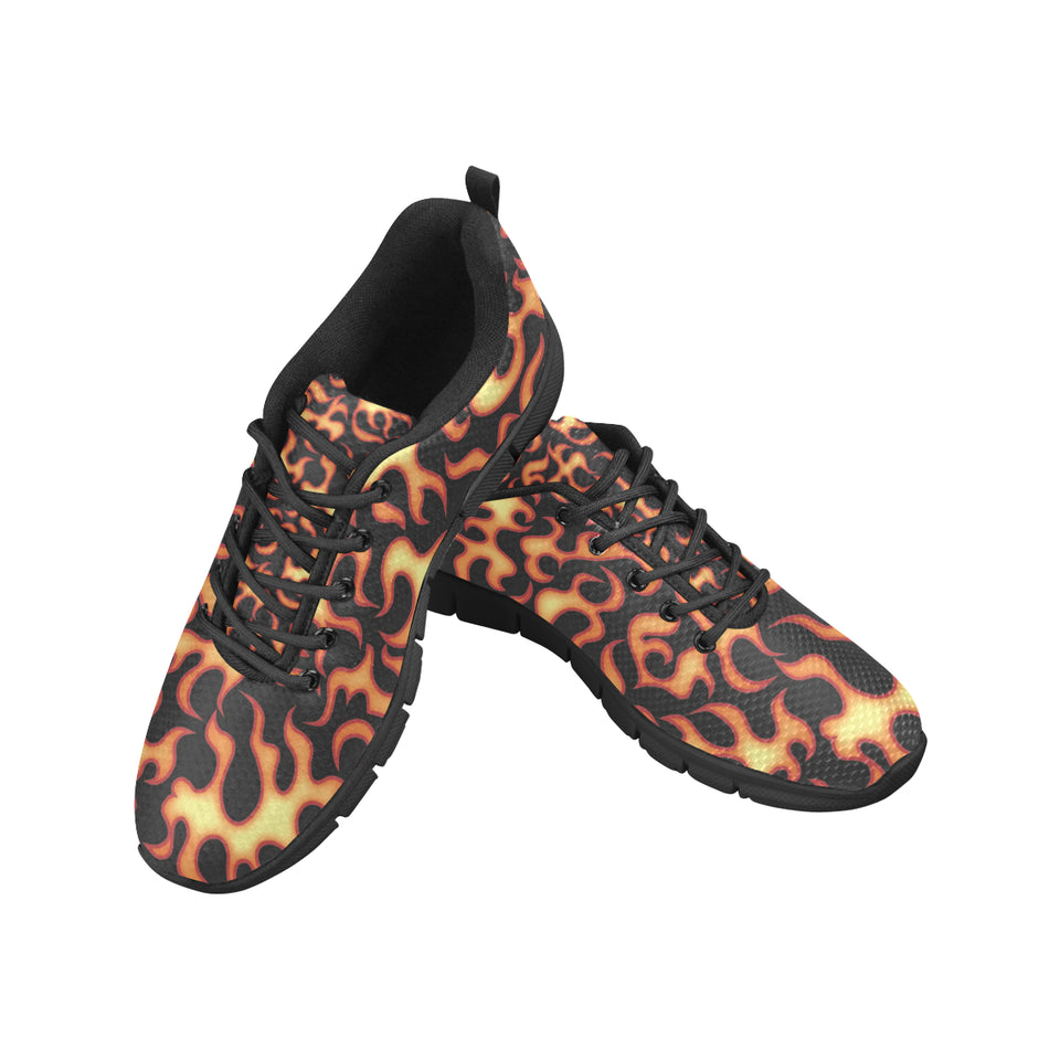 Fire flame dark pattern Women's Sneaker Shoes